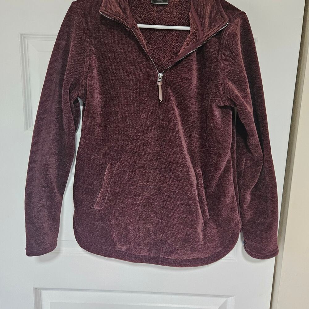 32 Degrees Heat Women's Burgundy 1/4 Zip Fleece Pullover w/ Pockets Size S